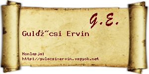Gulácsi Ervin névjegykártya